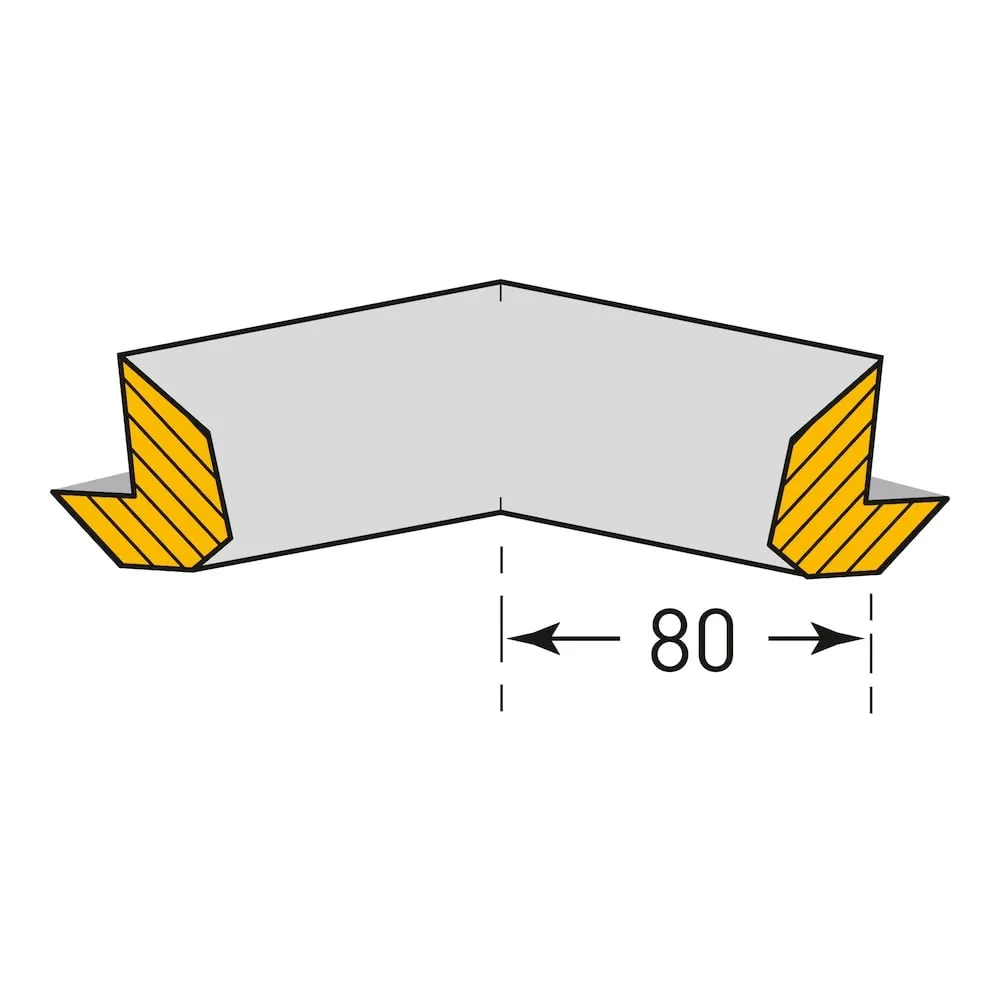 Prallschutz aus Polyurethanschaum | Für Innenecken Trapezförmig, Zweischenkelig, Selbstklebend | BxT 8x8cm | UV-, lösungsmittel- & temperaturbeständig | Schwarz