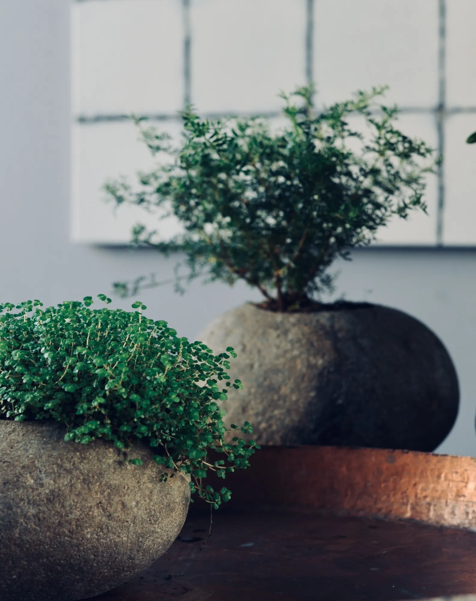 Blumenkübel aus Naturstein, natur, Ø 25 cm, H 15 cm