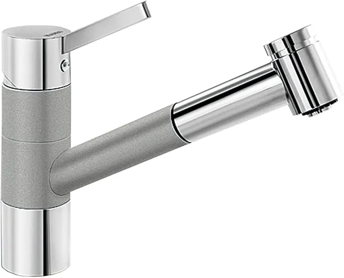 BLANCO TIVO-S Küchenarmatur mit ausziehbarer Brause, Aluminium/Chrom 517611 SONDERVERKAUF