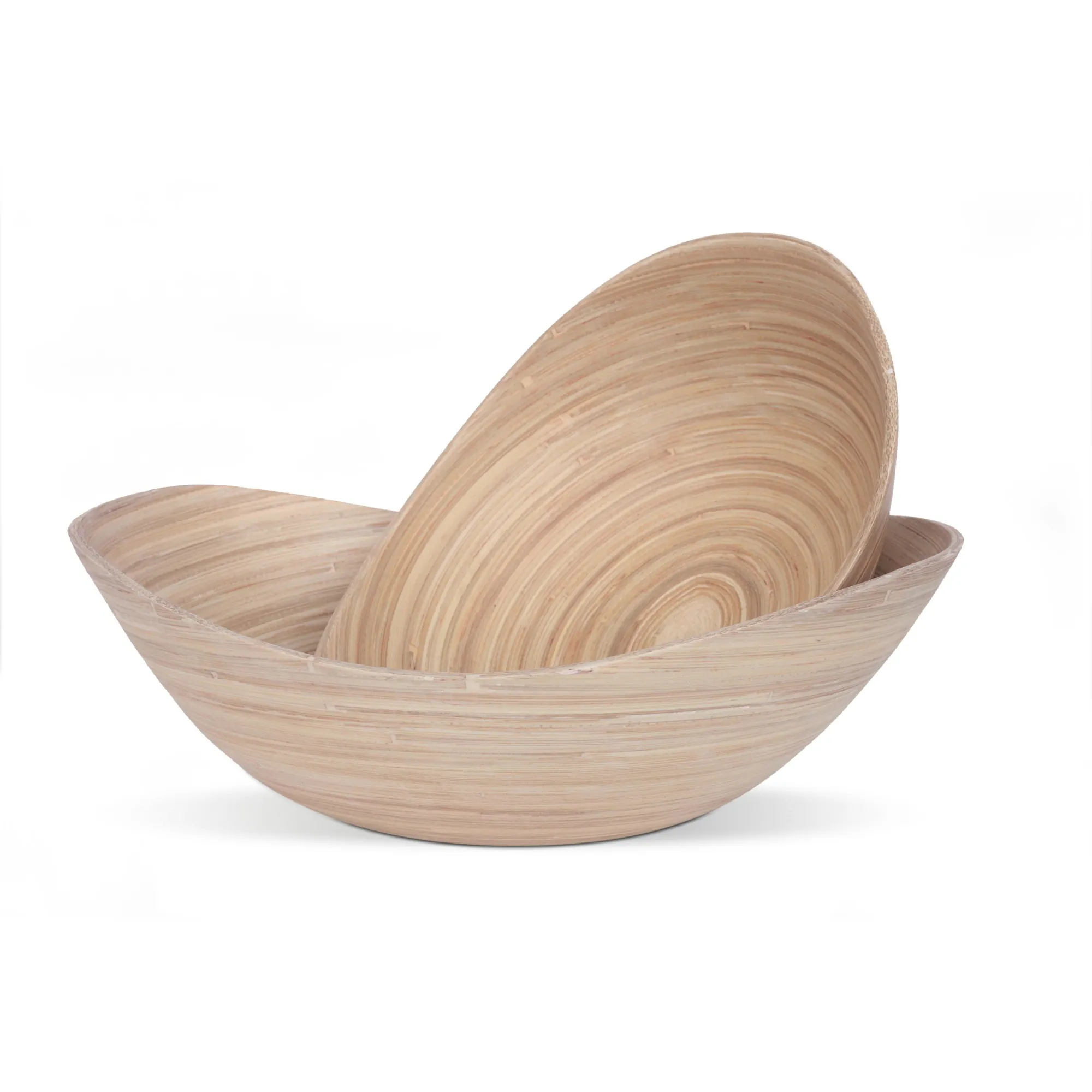 2er-Set Bambusschalen oval, natur