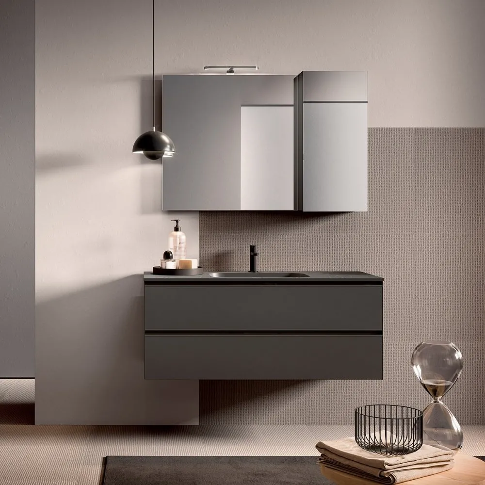 ARTESI FILO+ FP09 WASCHTISCH-WANDSCHRANK MIT 2 SCHUBLADEN, OBERSCHRANK, SPIEGEL