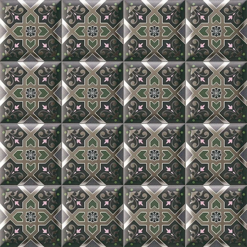 MAINZU FLIESEN HD EFFECTS DECOR ESNA GREEN METALLEFFEKT 15X15