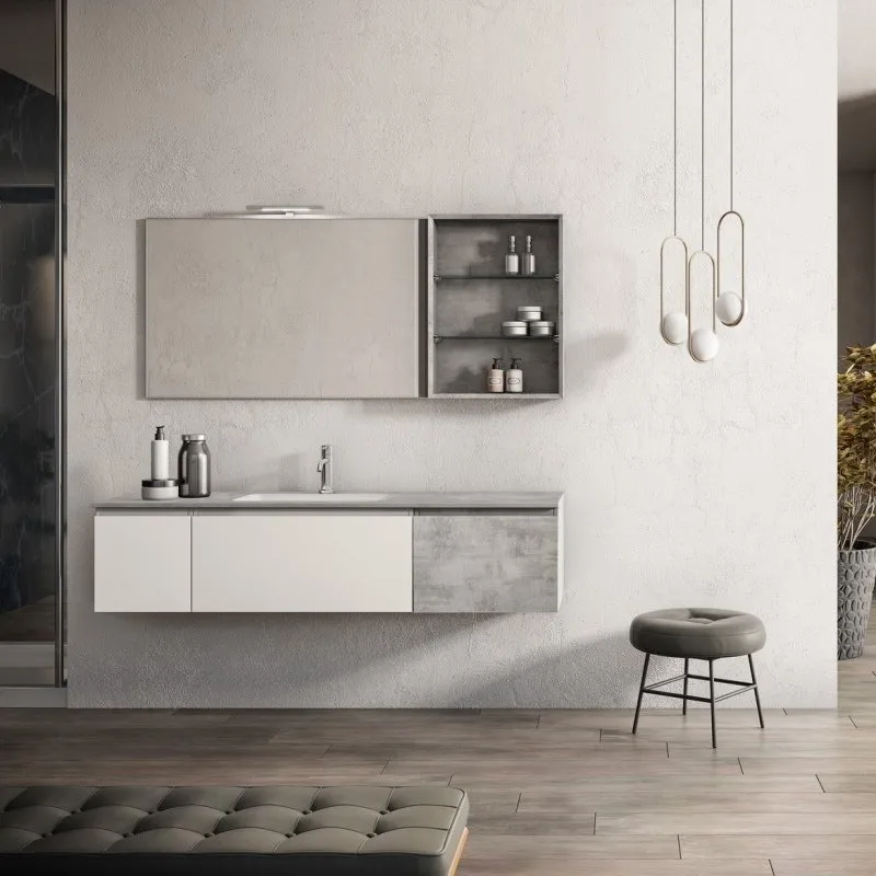 GOLA 2 WANDWASCHTISCH MIT 1 SCHUBLADE, SCHUBLADEN UND SPIEGEL