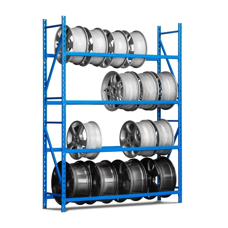Felgenregal High MAXIMUS | Grundregal | HxBxT 240x100x40cm | 5 Ebenen | 140kg Fachlast | Lichtblau