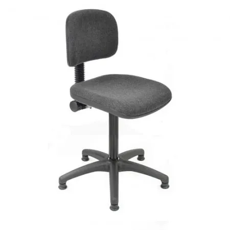 Spindelstuhl Arlington mit kleiner pendelnder Rückenlehne | Sitzhöhe 44-57cm | Ø 63cm | Tragfähigkeit 110kg | Polstersitze | Kunststoff-Fußkreuz mit Gleiter | Anthrazit