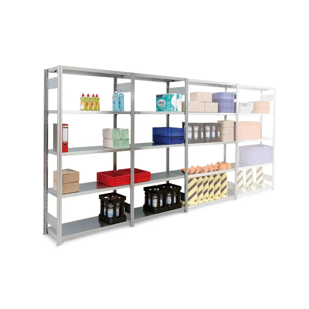 Komplettregal FALKE | Light-Duty | HxBxT 200x101x40cm | 5 Ebenen | Fachlast 150kg | Beidseitig nutzbar | Verzinkt