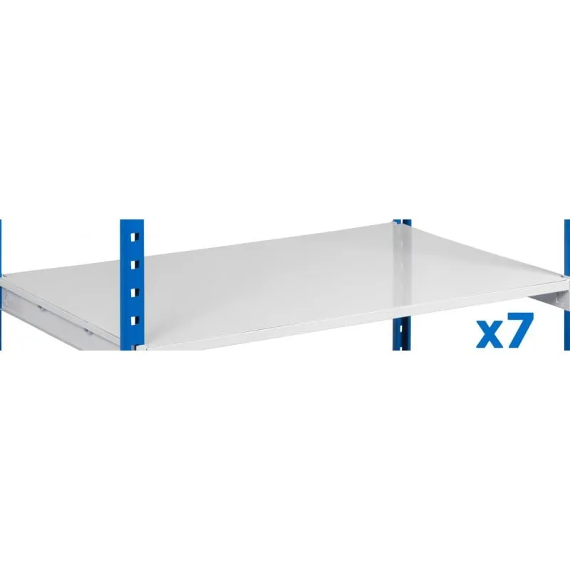 7x Metall-Auflage für Fachböden MAXIMUS & MAXIMUS Pro | BxT 150x68cm | Stahl 0,8mm | Lichtgrau