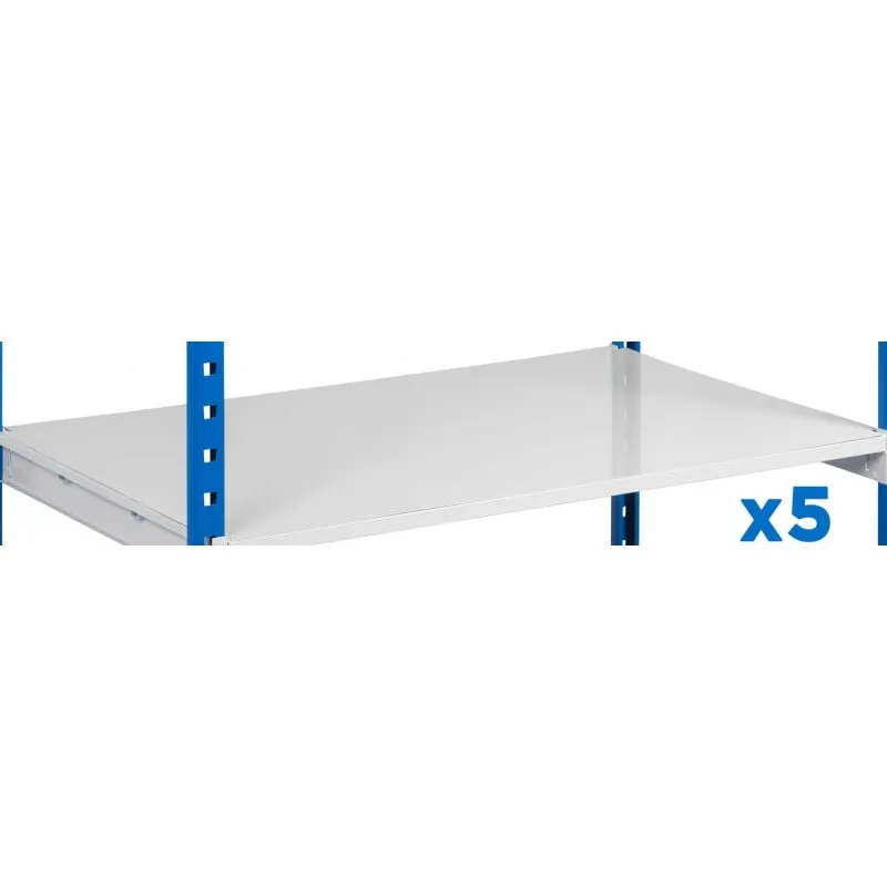 5x Metall-Auflage für Fachböden MAXIMUS & MAXIMUS Pro | BxT 100x40cm | Stahl 0,8mm | Lichtgrau