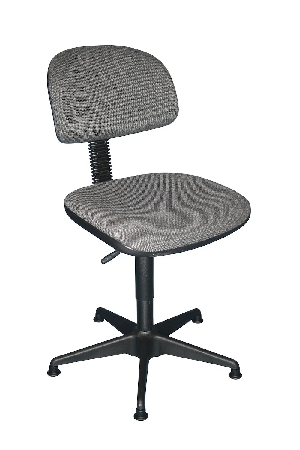 Antistatischer Arbeitsstuhl Arlington mit kleiner Rückenlehne & ESD-Sitz | Sitzhöhe 42-55cm | Ø 59cm | Tragfähigkeit 110kg | Polstersitze | Stahl-Fußkreuz mit Gleiter | Anthrazit