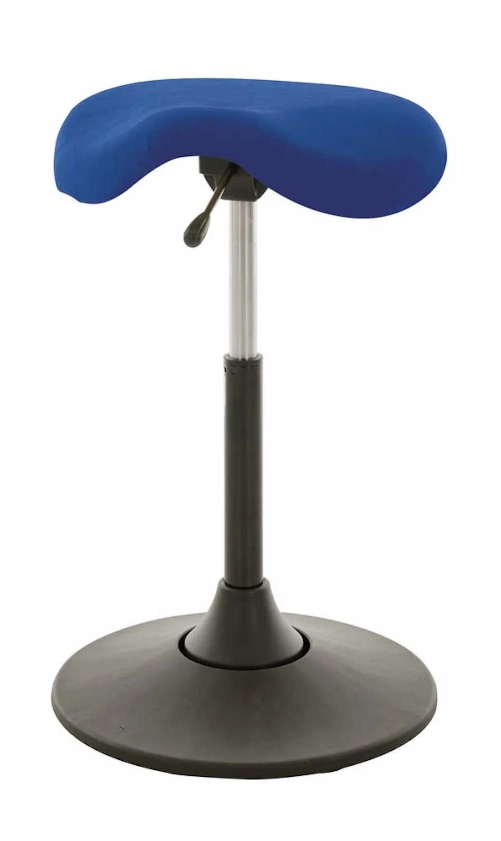 Multibeweglicher Drehhocker Atlanta | Sitzhöhe 51-70cm | Ø 40cm | Tragfähigkeit 110kg  | Kunstleder-Sitz & Kunststoff-Tellerfuß | Atollblau