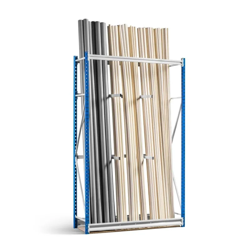 Vertikalregal MAXIMUS | Grundregal | HxBxT 240x150x50cm | 3 Ablagefächer | 4 Trennarme | Lichtblau/Lichtgrau