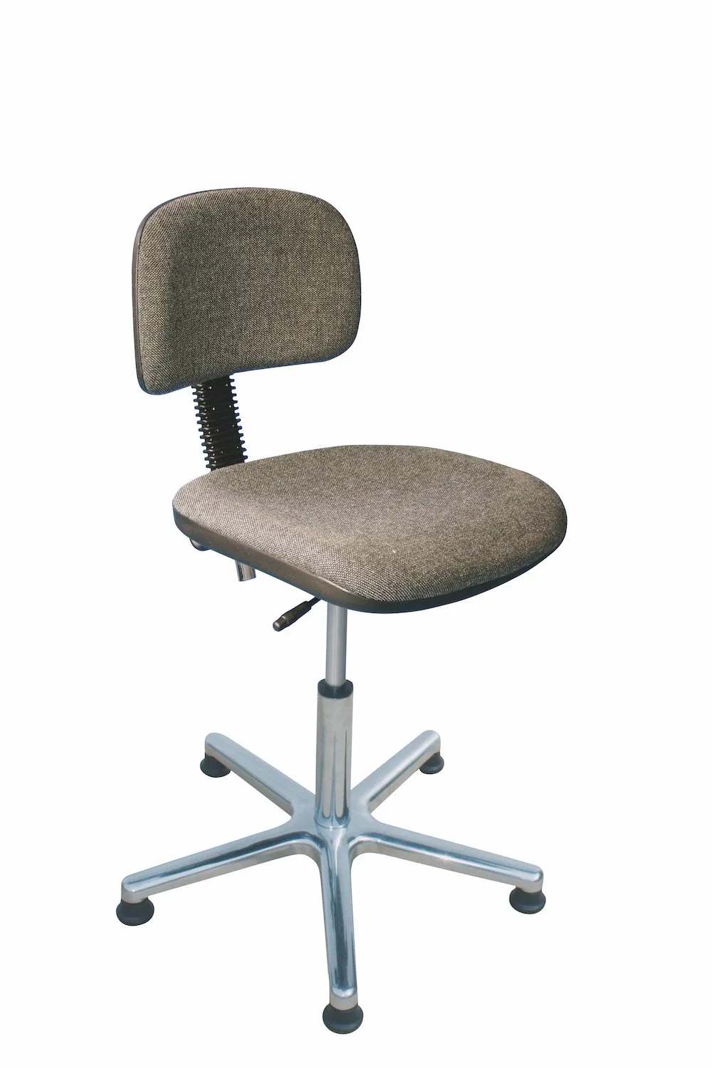 Antistatischer Arbeitsstuhl Arlington mit kleiner Rückenlehne & ESD-Sitz | Sitzhöhe 48-67cm | Ø 61cm | Tragfähigkeit 110kg | Polstersitze | Aluminium-Fußkreuz mit Gleiter | Anthrazit