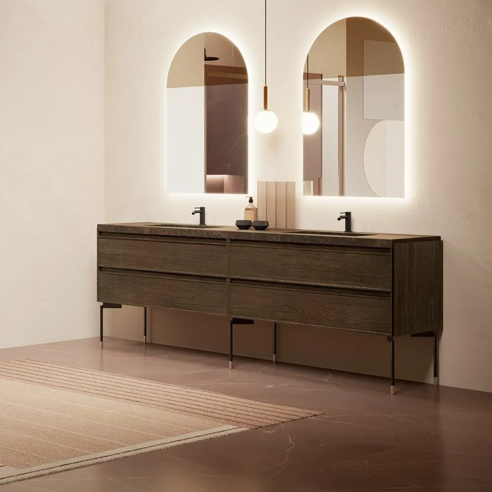 ARTESI HERITAGE ST06 2-SCHUBLADEN-UNTERSCHRANK MIT DOPPELWASCHBECKEN UND SPIEGEL