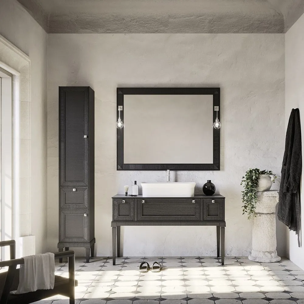 ARBI AUGUSTO 03 WASCHTISCHUNTERSCHRANK 3 SCHUBLADEN MIT SÄULE UND SPIEGEL