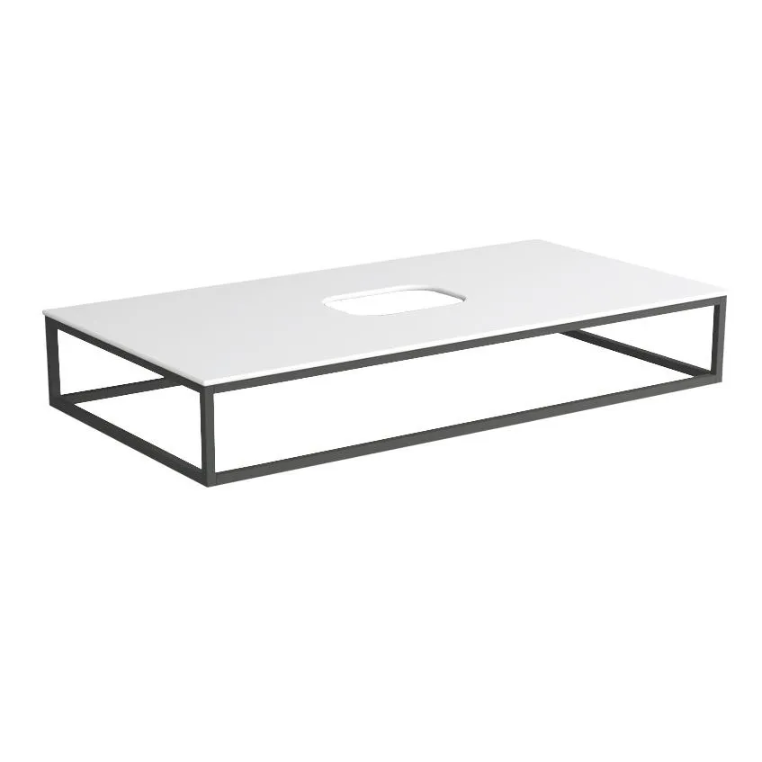 SIMAS FOLIO HÄNGESTRUKTUR MIT WEISS GLÄNZENDER KERAMIKPLATTE 100X50 CM