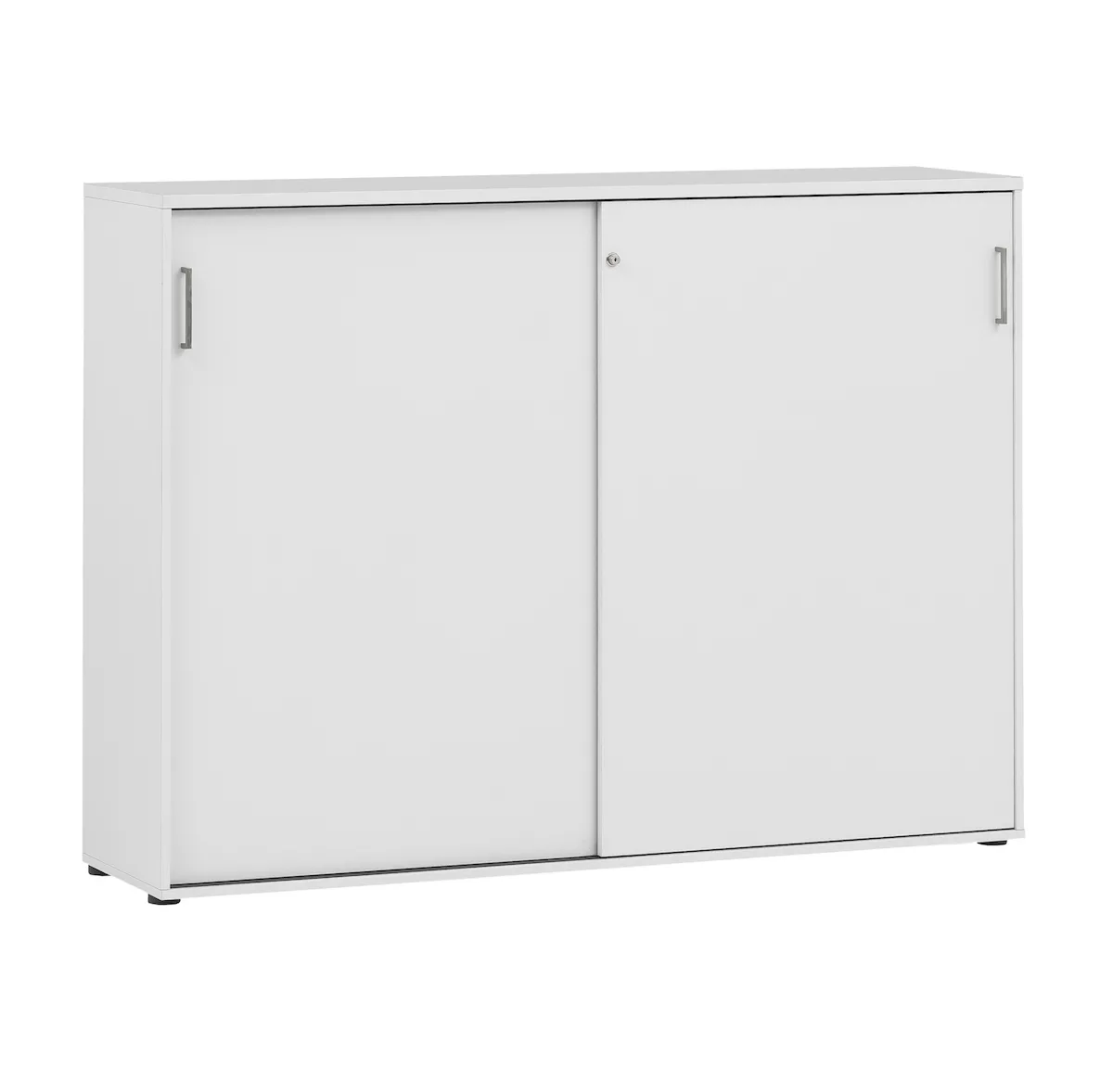 Möbelpartner Schiebetürenschrank Hippo | Large | HxBxT 120x160x40cm | 3 Fächern & 2 Schiebetüren | Lichtgrau