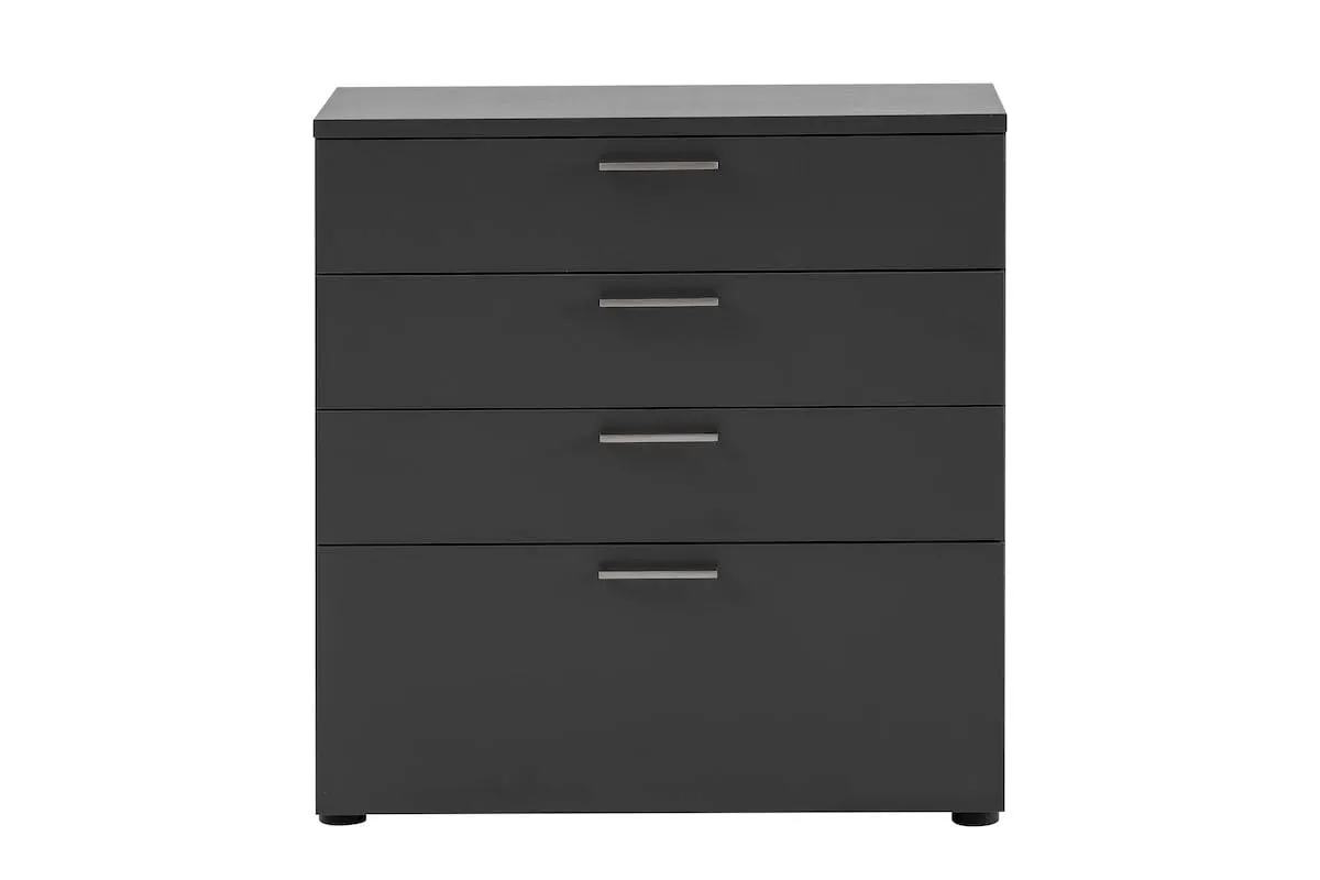 Möbelpartner Schubladenschrank Hippo | HxBxT 84x80x40cm | 4 Schubladen | Anthrazit