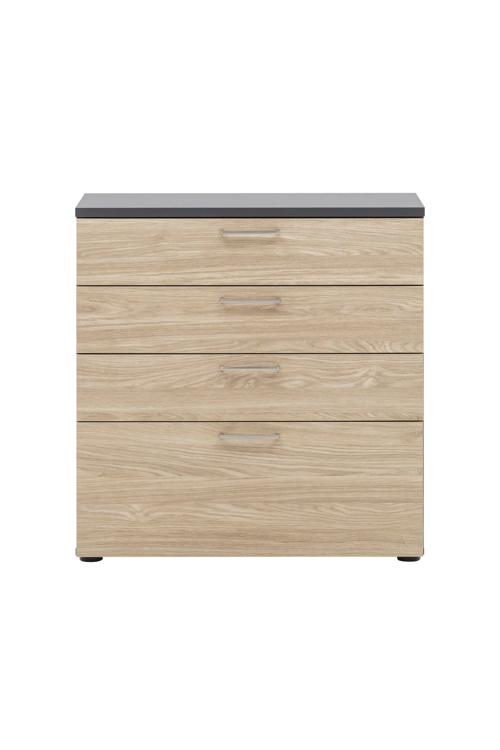 Möbelpartner Schubladenschrank Hippo | HxBxT 84x80x40cm | 4 Schubladen | Eiche