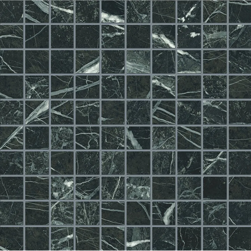 EMILCERAMICA TELE DI MARMO REVOLUTION MOSAIK 3X3 VERDE SAINT DENIS LAPPATO 30X30