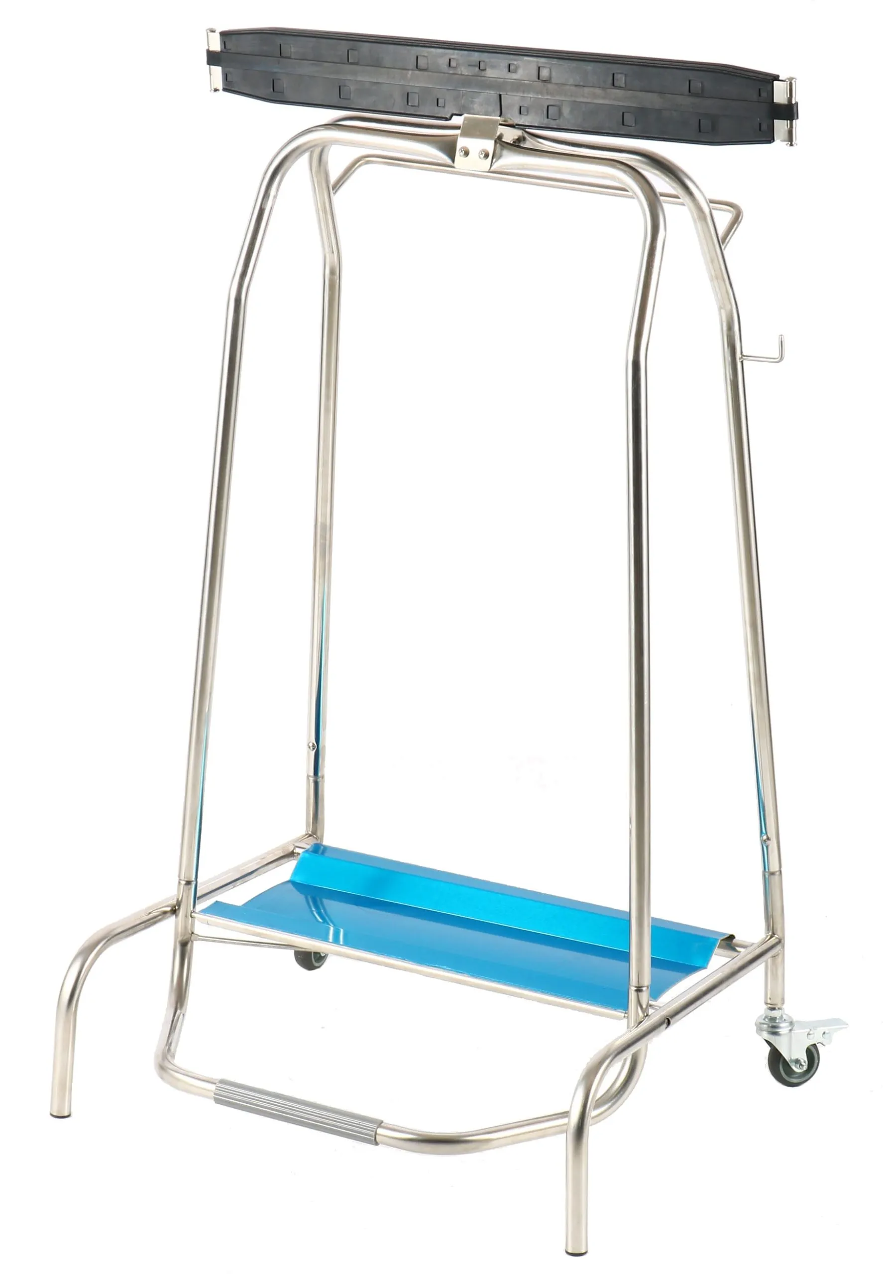 Müllsackhalter mit Pedalsteuerung & 2 Räder Edelstahl HxBxT 96x45x60cm