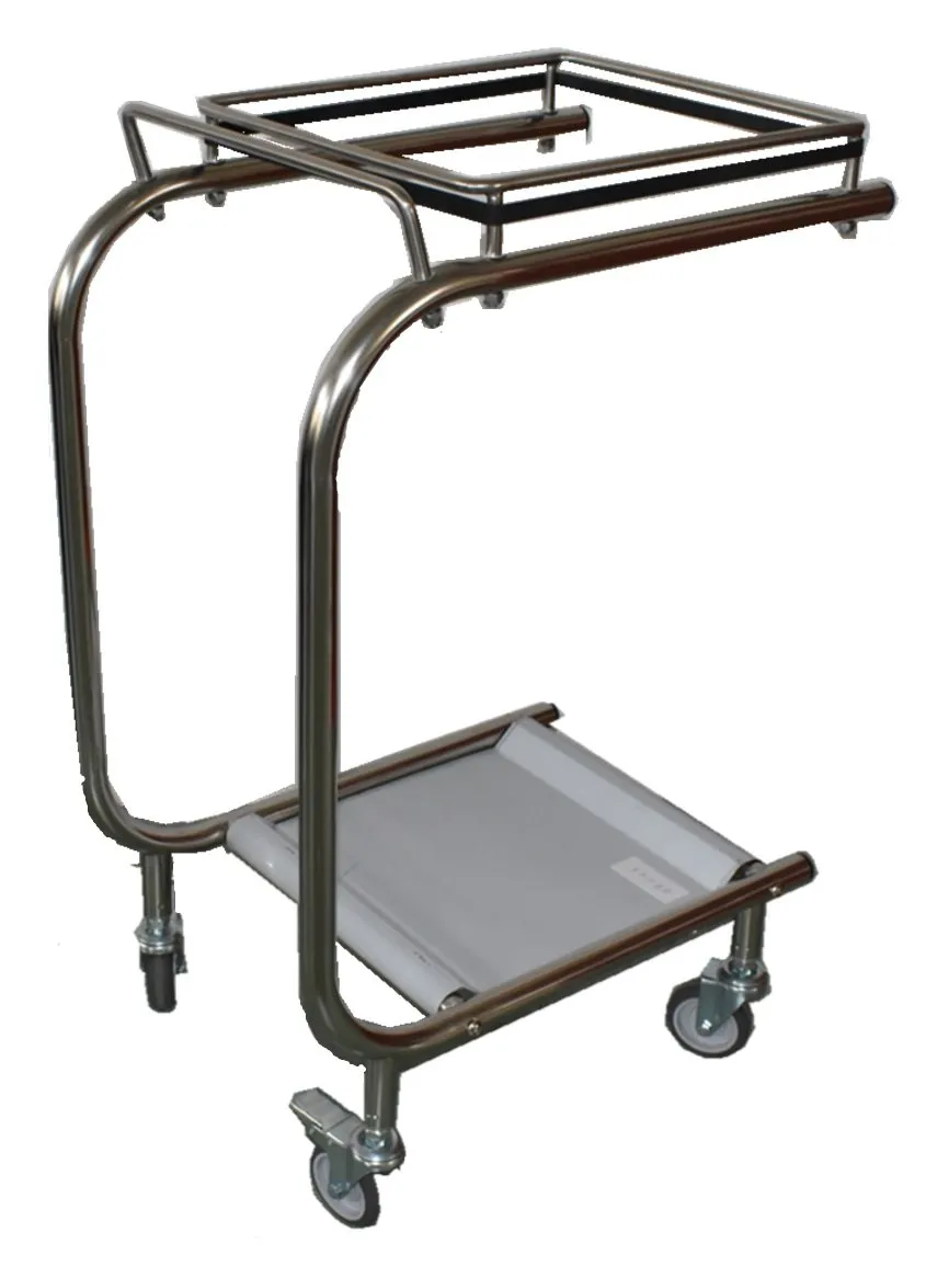 Müllsackhalter mit 2 Räder Edelstahl HxBxT 78,5x35x51,5cm