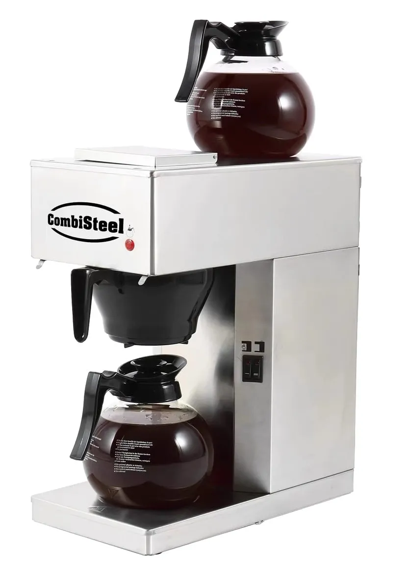 Kaffeemaschine inkl. 2 Kaffeekanne aus Glas 1,8 Liter | 45,5x20,5x40,5cm | Edelstahl
