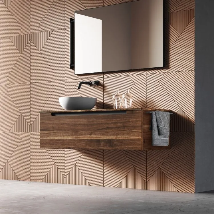 GOLA TRATTO BADEZIMMERSCHRANK 140 CM MIT WASCHBECKEN, SPIEGEL UND LAMPE