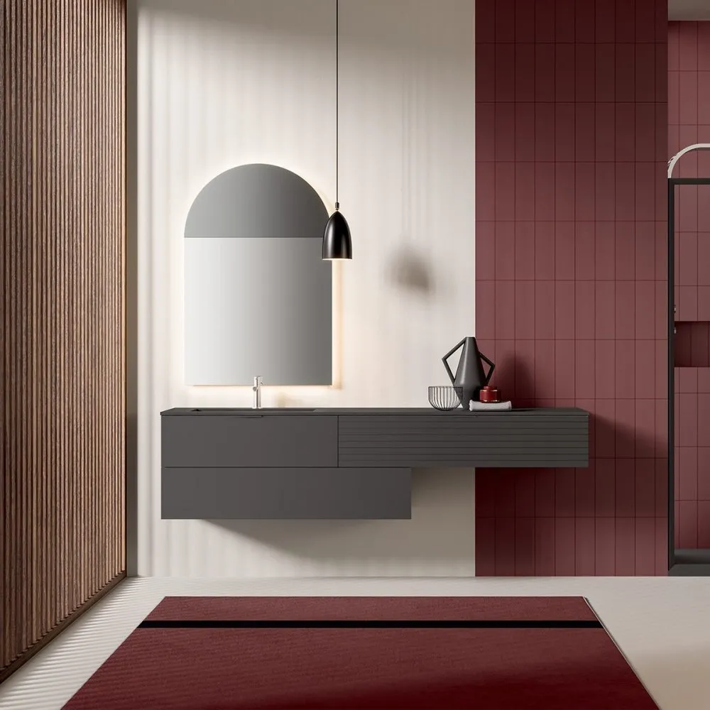 ARTESI FILO+ FP12 WANDWASCHTISCH MIT 3 SCHUBLADEN UND SPIEGEL