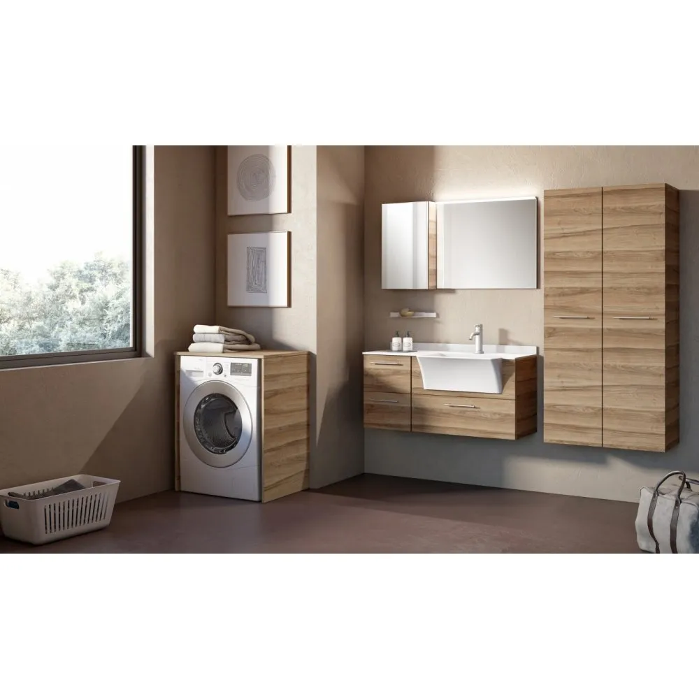 LAVANDERIA WASCHBECKENUNTERSCHRANK MIT 1 SCHUBLADE, SCHUHABLAGE UND ABDECKUNG