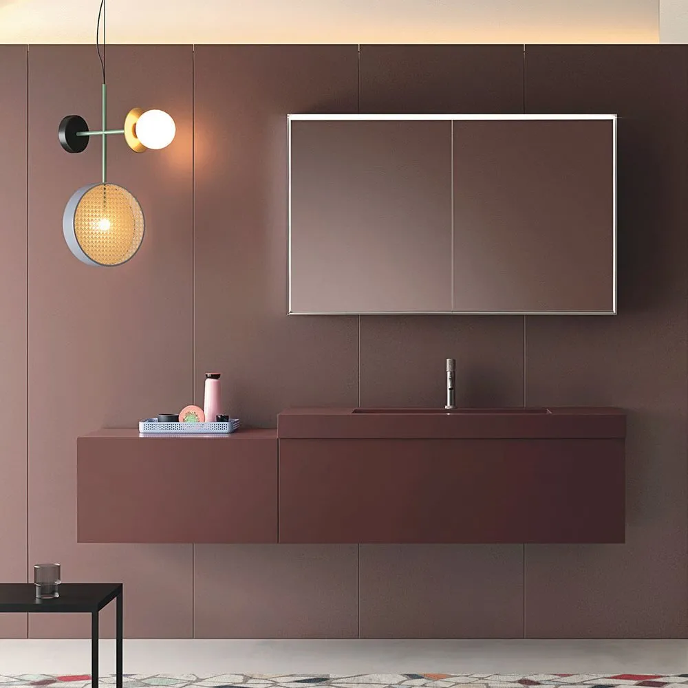 ARBI TESO 12 WANDHÄNGENDER WASCHBECKENUNTERSCHRANK, SCHUBLADEN MIT ABLAGESPIEGEL