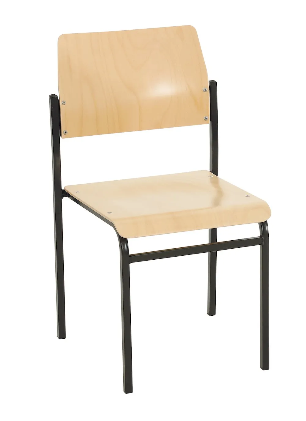 Stapelbare Besucherstühle Newark | HxBxT 70x42x42cm | Tragfähigkeit 110kg | Buche-Sitz | Schwarz/Buche