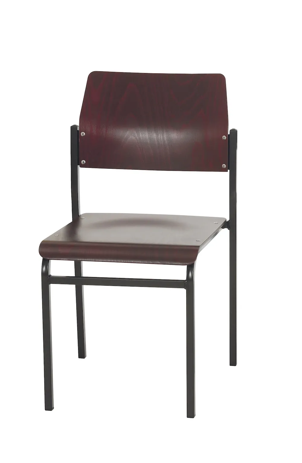 Stapelbare Besucherstühle Newark | HxBxT 70x42x42cm | Tragfähigkeit 110kg | Buche-Sitz | Schwarz/Bordeaux