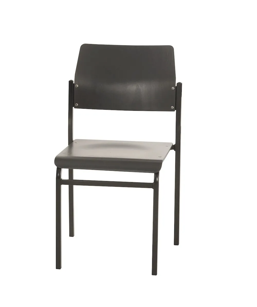 Stapelbare Besucherstühle Newark | HxBxT 70x42x42cm | Tragfähigkeit 110kg | Buche-Sitz | Schwarz/Anthrazit