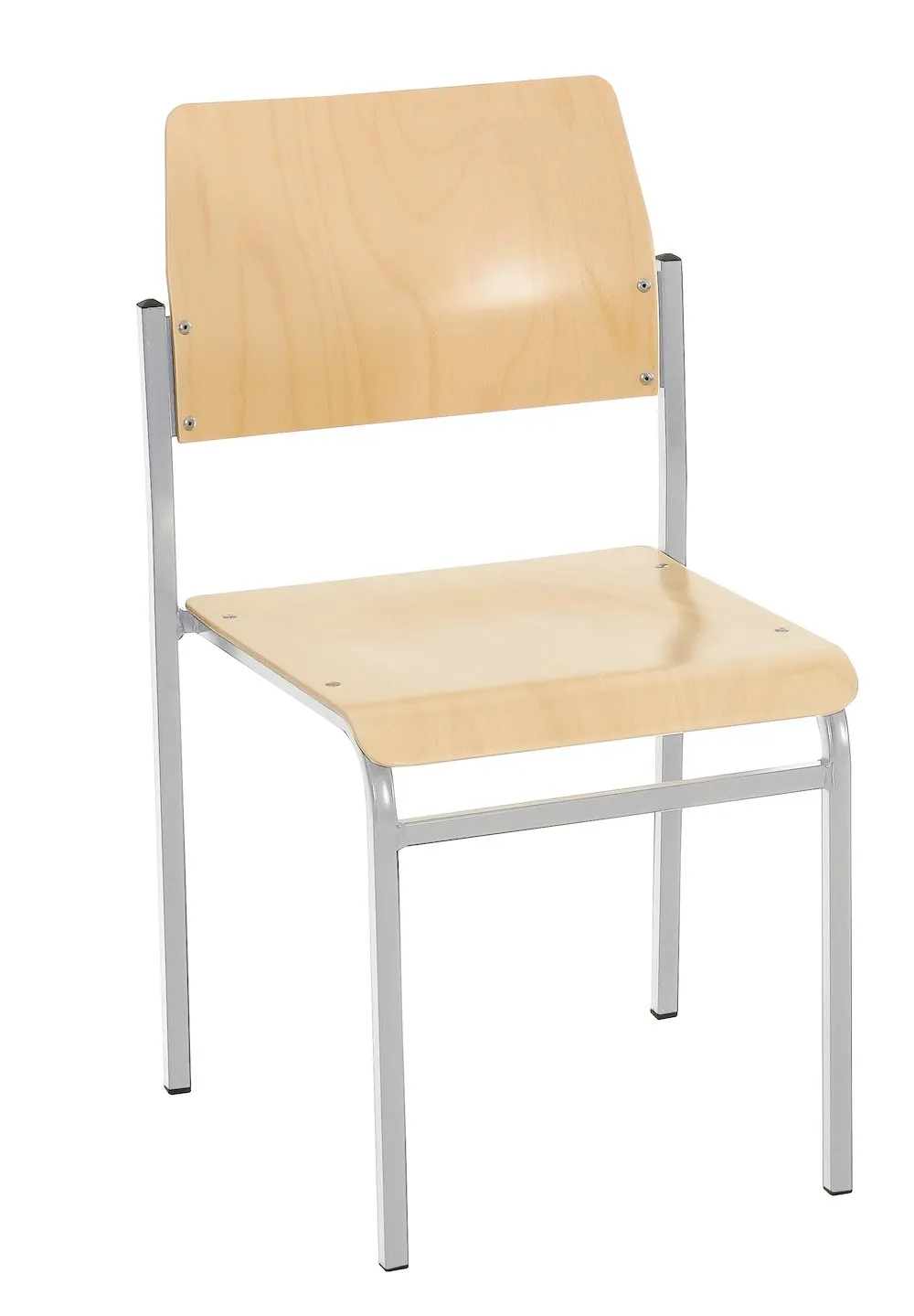 Stapelbare Besucherstühle Newark | HxBxT 70x42x42cm | Tragfähigkeit 110kg | Buche-Sitz | Verchromt/Buche