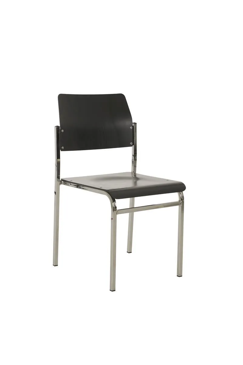 Stapelbare Besucherstühle Newark | HxBxT 70x42x42cm | Tragfähigkeit 110kg | Buche-Sitz | Verchromt/Anthrazit