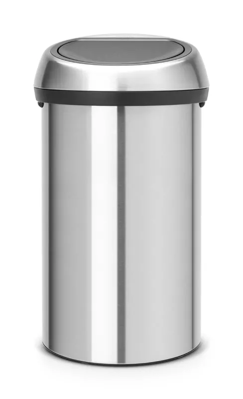 Brabantia Abfallbehälter mit Soft-Touch-Öffnung | 60 Liter, HxBxT 71x40x40cm | Metall | Matt Edelstahl