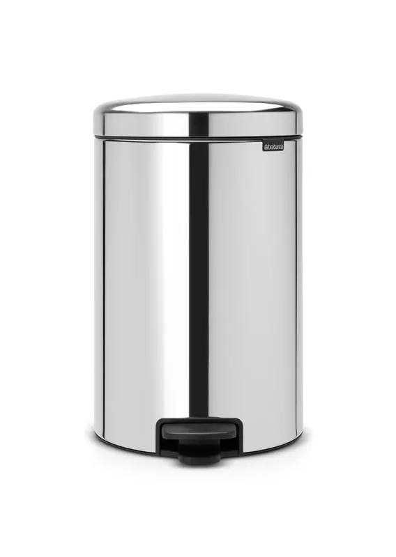 Brabantia Klassischer Tretmülleimer mit Soft-Verschluss | 20 Liter, HxBxT 46,7x29x38cm | Metall | Edelstahl