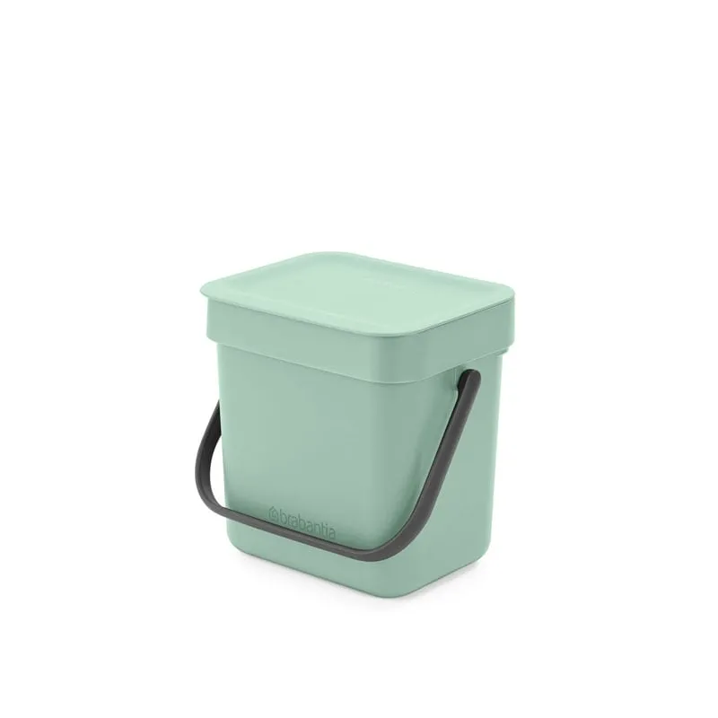 Brabantia Abfallsammler mit Stay-open Deckel | 3 Liter, HxBxT 17,4x18,8x13,9cm | Kunststoff | Jade