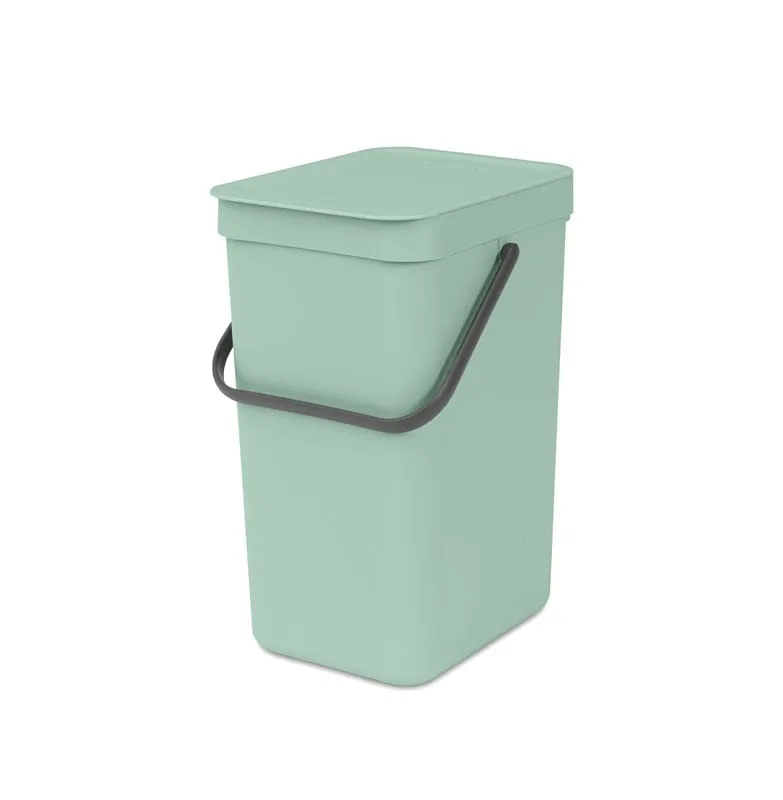 Brabantia Abfallsammler mit Stay-open Deckel | 12 Liter, HxBxT 35x20x24,9cm | Kunststoff | Jade