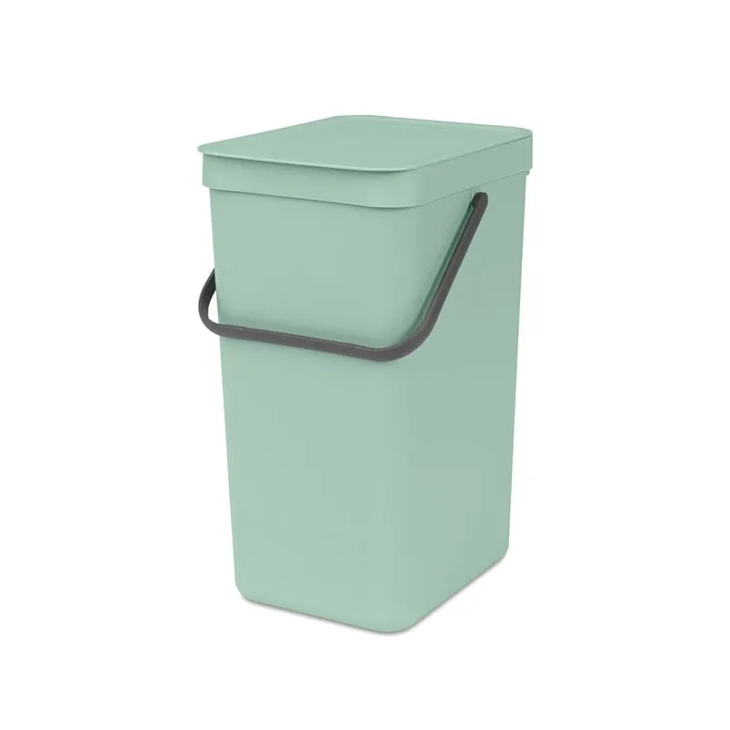 Brabantia Abfallsammler mit Stay-open Deckel | 16 Liter, HxBxT 40x27,9x22cm | Kunststoff | Jade