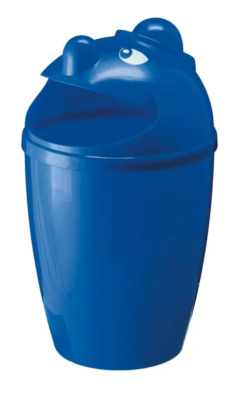 Großer Abfallsammler mit Gesicht | 5 Liter, HxBxT 75x46x46cm | Polyester |Blau