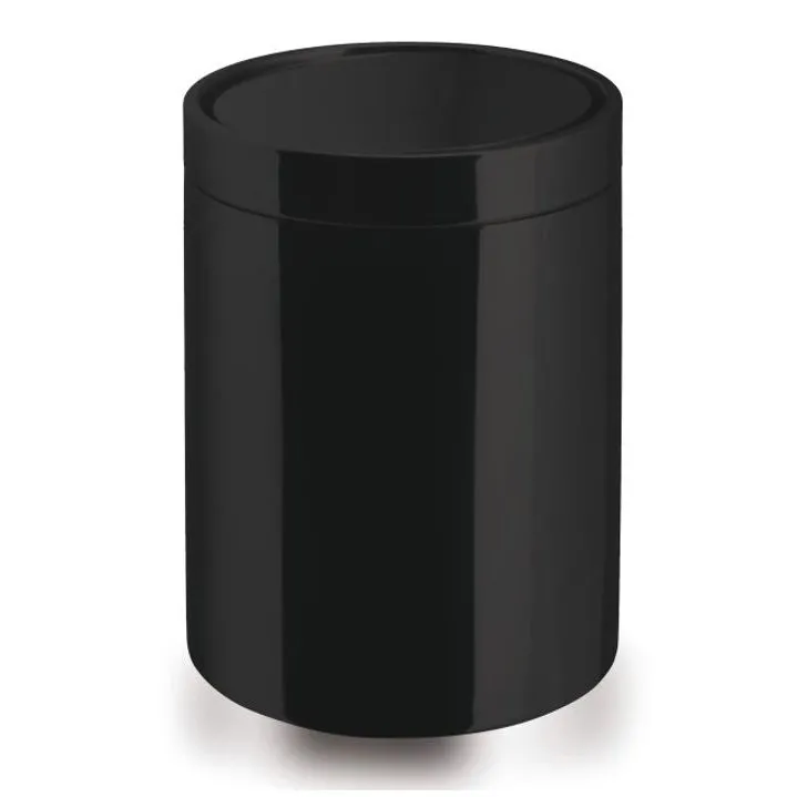 LINEABETA SESTEI ABFALLEIMER MIT DECKEL POLIERT SCHWARZ LACKIERTEM EDELSTAHL