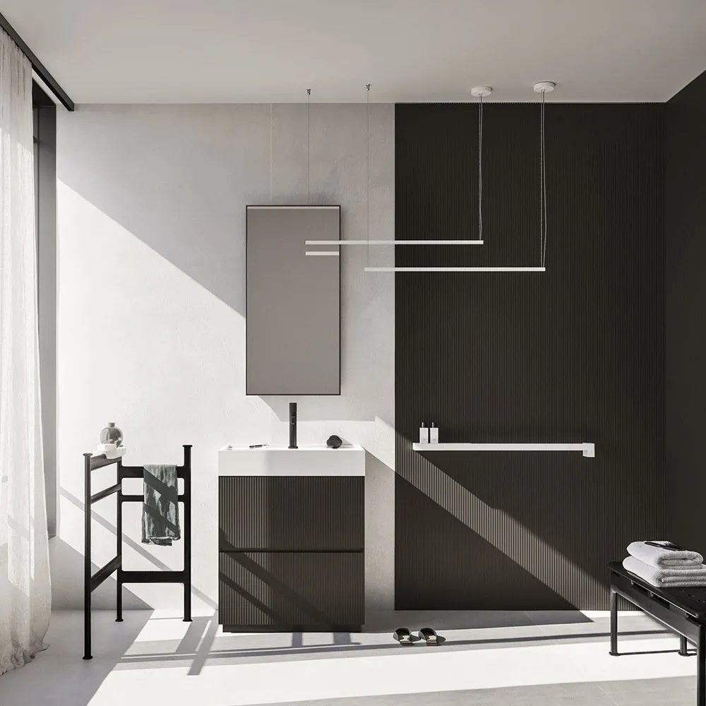 ARBI CODE 03 2-SCHUBLADEN-WASCHTISCHUNTERSCHRANK MIT WASCHBECKEN UND SPIEGEL