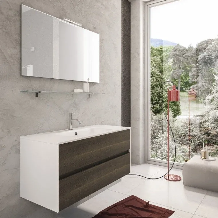 GOLA 1 2-SCHUBLADEN-WASCHTISCH-WANDSCHRANK MIT KONSOLE UND SPIEGEL