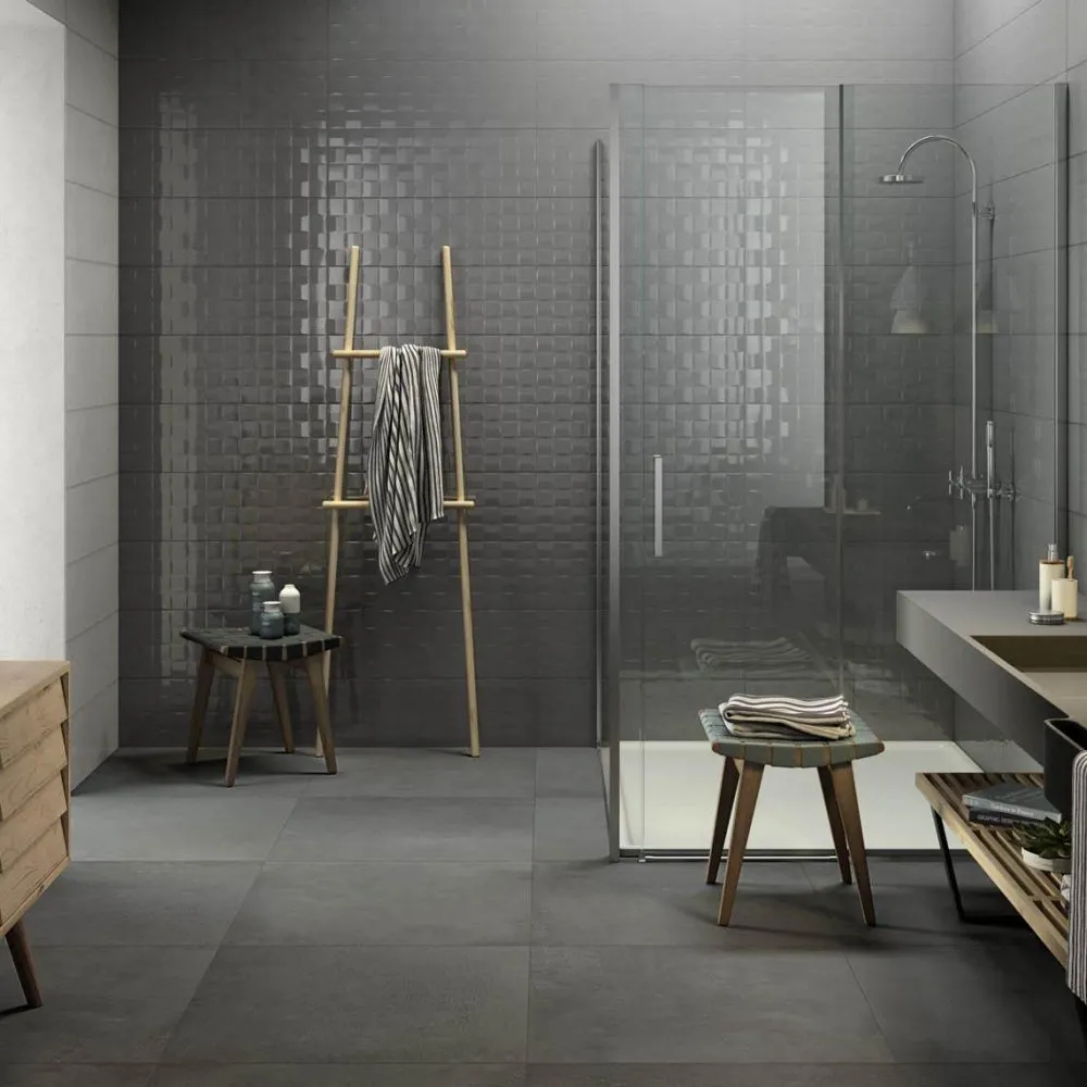 MARAZZI POTTERY FLIESEN STRUTTURA CUBE 3D SLATE NATURAL 25X76