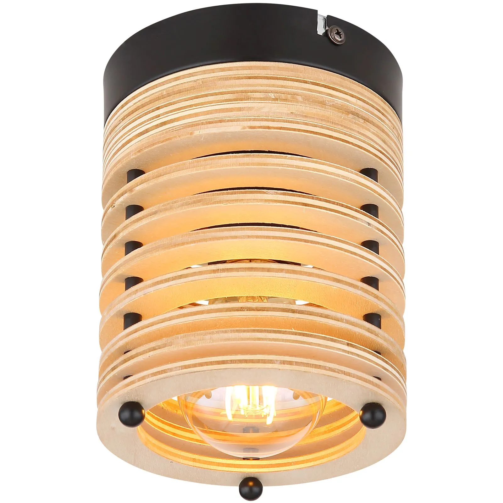 Deckenleuchte Wohnzimmer Deckenlampe Schlafzimmer Holz Optik 15666D