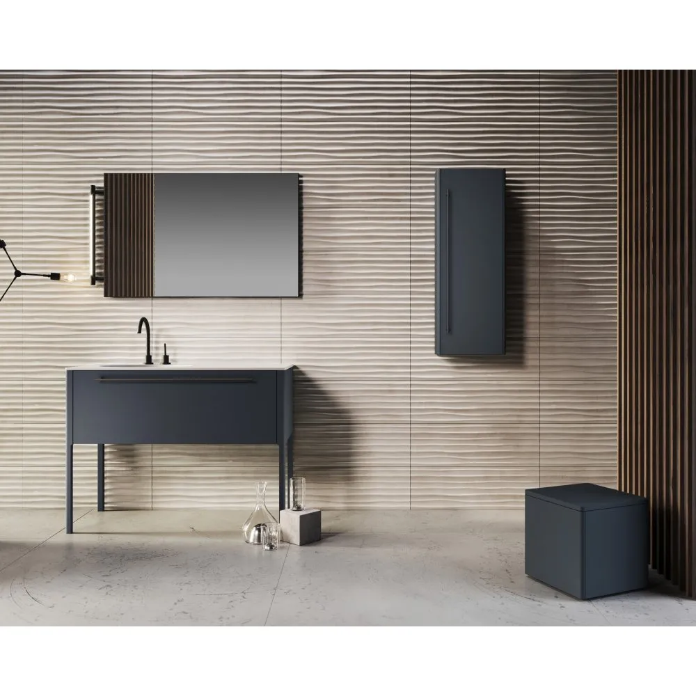 GAMBA BADSCHRANK 113 CM MIT HÄNGESCHRANK UND HOCKER