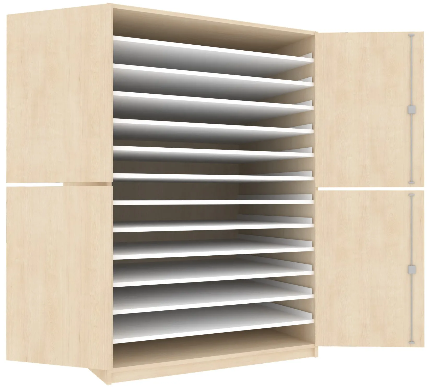 Bildertruhe mit 12 Einlegeböden