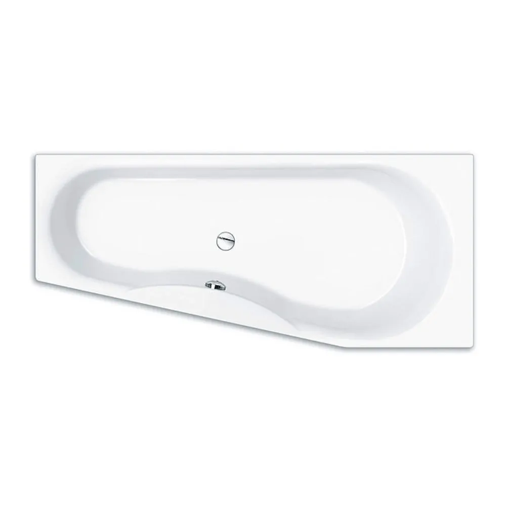 repaBAD Badewanne „Tika“ trapez 1650 × 950 mm, Mittelablauf, links in Weiß