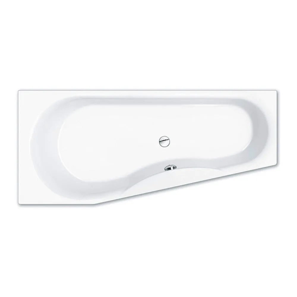 repaBAD Badewanne „Tika“ trapez 1650 × 950 mm, Mittelablauf, rechts in Weiß